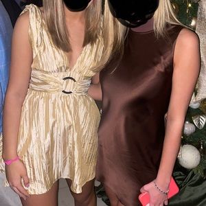 lovers and friends rafaella gold dress